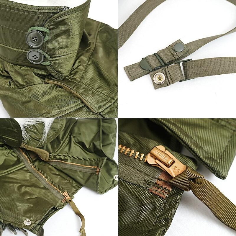 米軍 コールドウェザーフード ナイロン オリーブ デッドストック