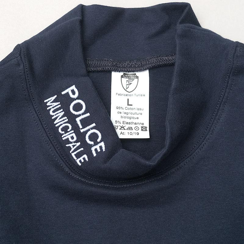フランス ポリス アンダーシャツ ハイネック 長袖 ネイビー デッド