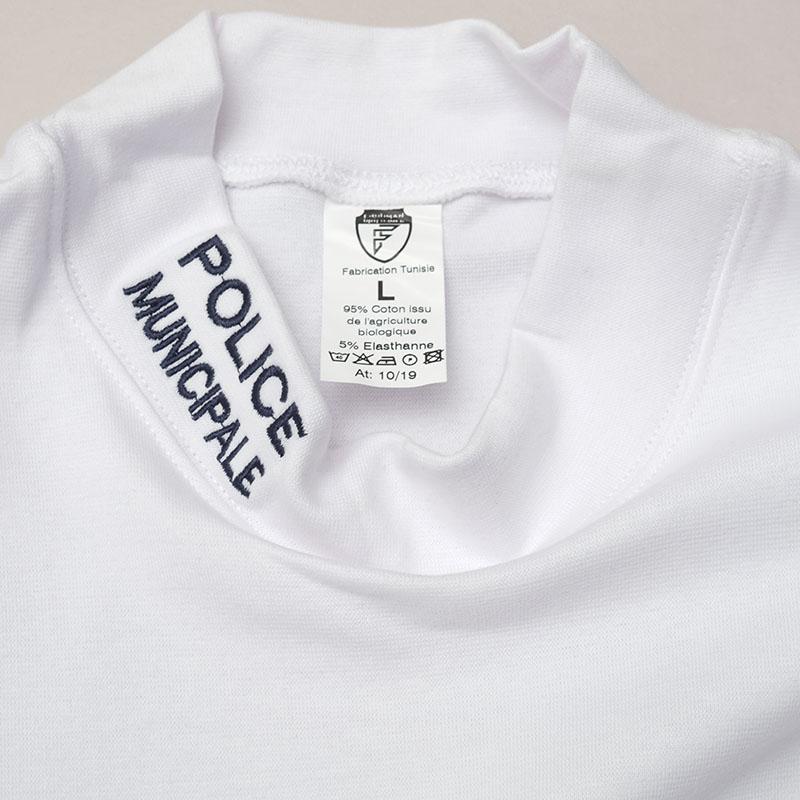 フランス ポリス アンダーシャツ ハイネック 長袖 ホワイト デッド