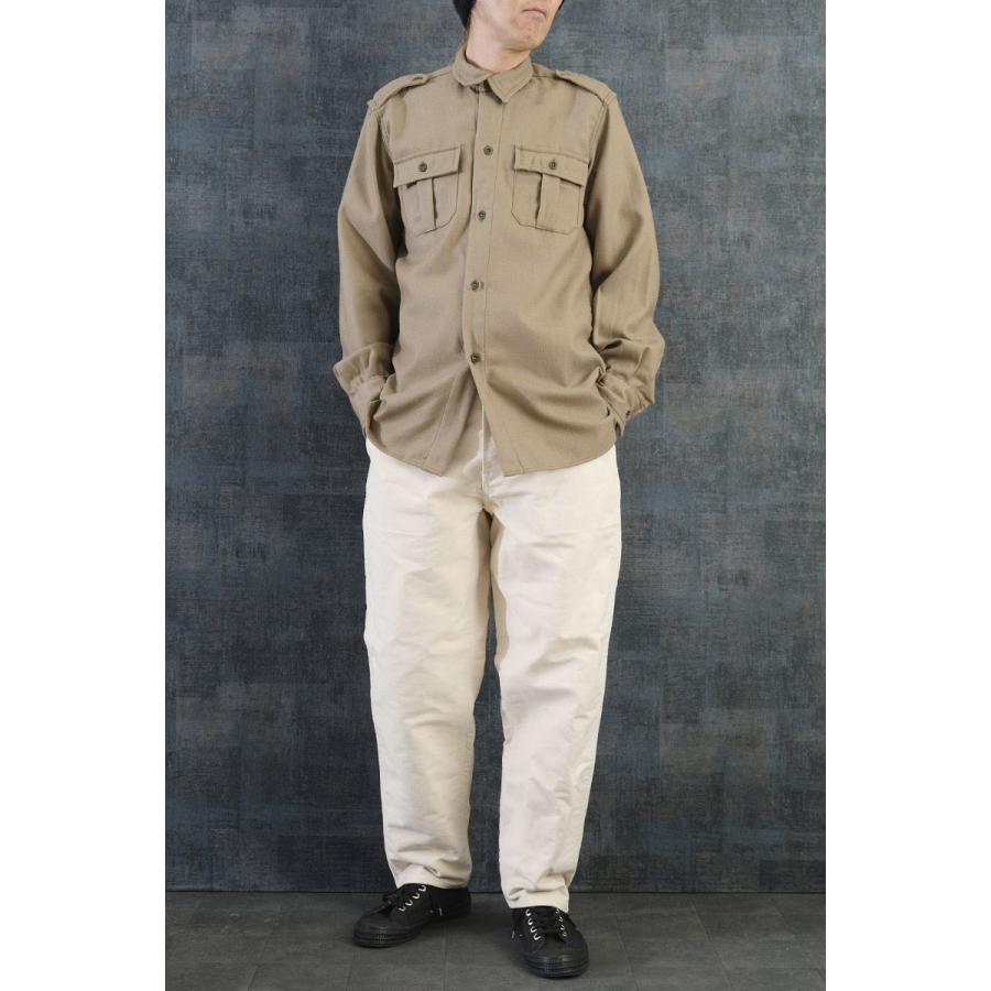 イタリア軍 ウールシャツ 長袖 ベージュ デッドストック JJ350NN