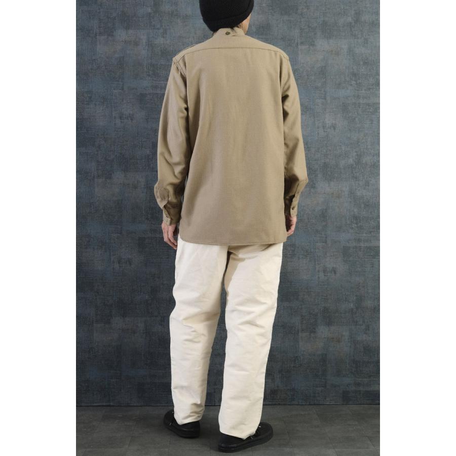 イタリア軍 ウールシャツ 長袖 ベージュ デッドストック JJ350NN