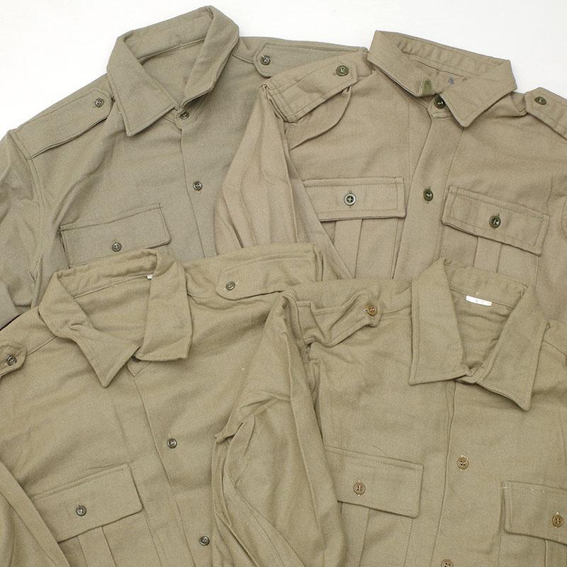 イタリア軍 ウールシャツ 長袖 ベージュ デッドストック JJ350NN