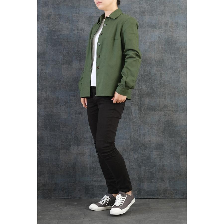 スウェーデン軍 ユーティリティシャツ 長袖 グリーン レディース