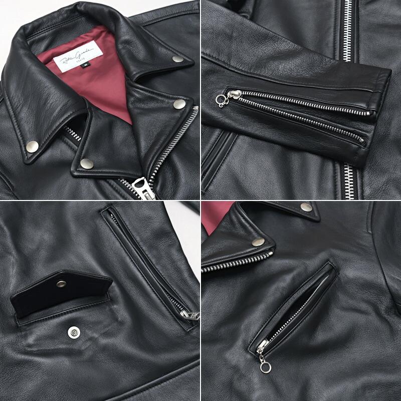 Retro Grader 黒 ダブルライダースジャケット M Retro Grade 羊革ダブルライダース SHEEPSKIN DOUBLE RIDERS