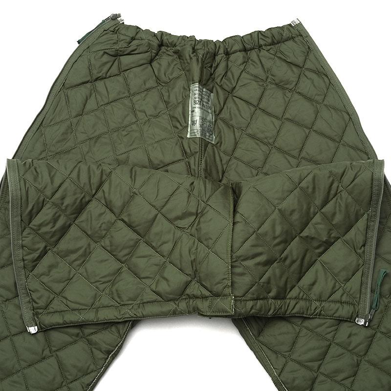 イギリス軍 キルティング ライナーパンツ グリーン デッドストック