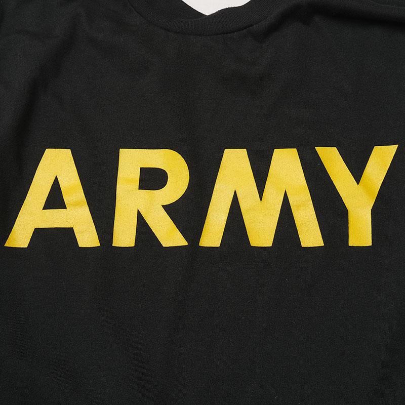 メール便可 米軍 ARMY APFU トレーニング Tシャツ 半袖 ブラック USED 