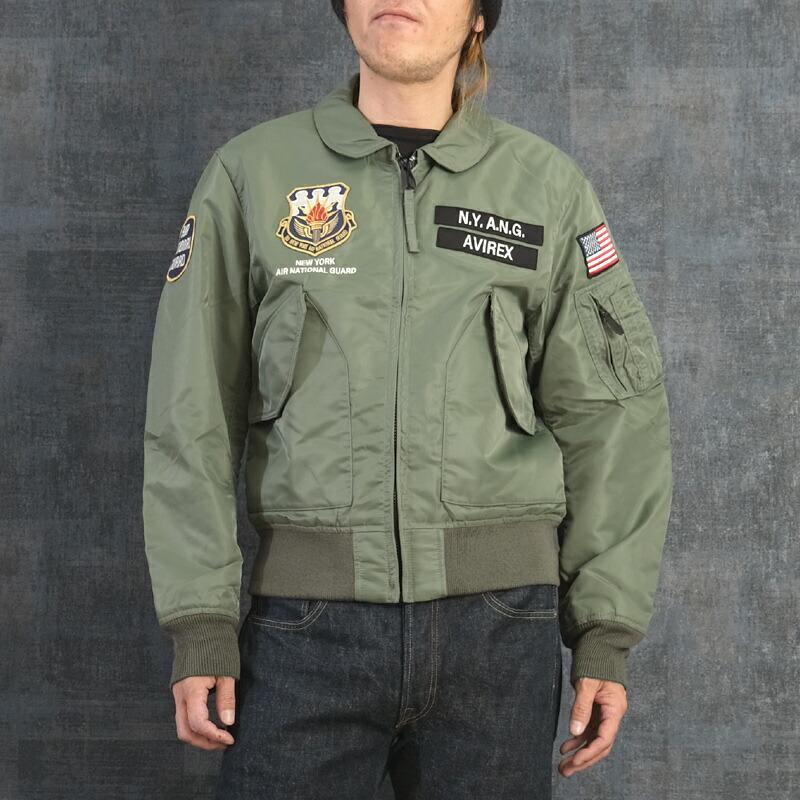 ノベルティープレゼント AVIREX アビレックス #7833252061 CWU-36P フライトジャケット『NEWYORK AIR NATIONAL GUARD』CWU36P メンズ 男性 アウター ブルゾン｜seabees｜02