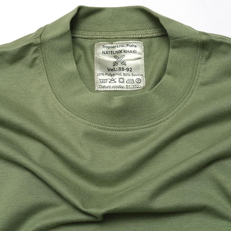 1点ならメール便可 チェコ軍 トレーニング Tシャツ 長袖 グリーン デッドストック JU081NN スポーツ ランニング ジョギング フィットネス クルーネック 丸首｜seabees｜02