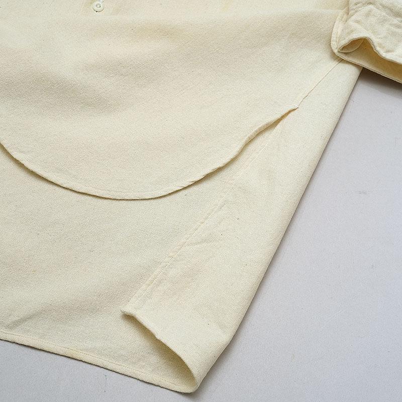 スウェーデン軍 ウールリネン 長袖シャツ ロング丈 オフホワイト