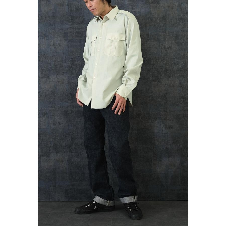 オランダ軍 マリーン サービスシャツ 長袖 ライトグリーン デッド