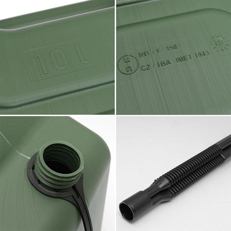 チェコ軍 ジェリカン プラスチック グリーン ノズル付き 10L