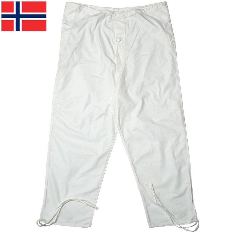 メール便可 ノルウェー軍 スノーカモパンツ ホワイト デッドストック