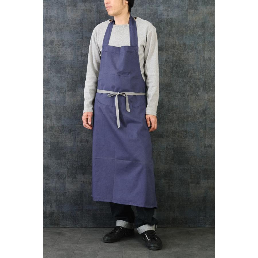 デッドストック　フランス軍リネンエプロン　黒　ミリタリー　ビンテージ フランス軍 エプロン リネンコットン ブラック / Linen Cotton