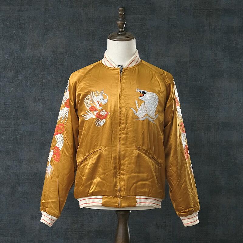 HOUSTON スカジャン 日本製 HOUSTON スカジャン 別珍スカジャン(TIGER) メンズ レディース