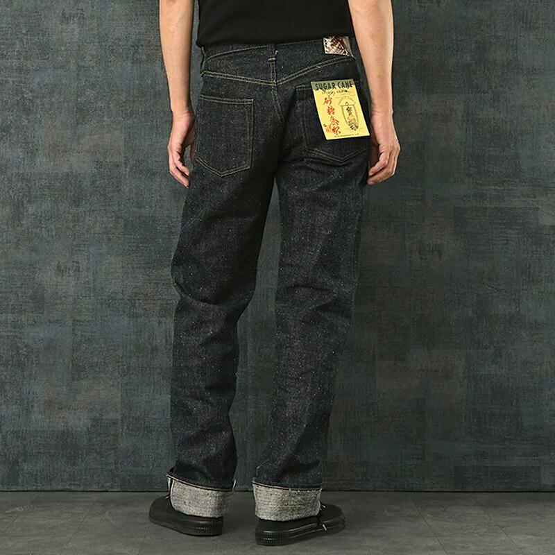 SUGARCANE シュガーケーン #SC40301A 砂糖黍製 14oz. 琉球藍混左綾デニムパンツ メンズ 男性 ジーンズ ジーパン ズボン ボタンフライ ストレート インディゴの画像
