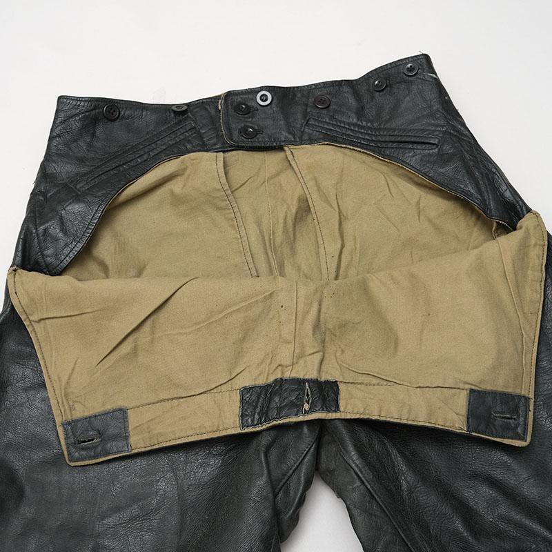 オランダ軍 レザー モーターサイクルパンツ ブラック USED #タイプ1 KL