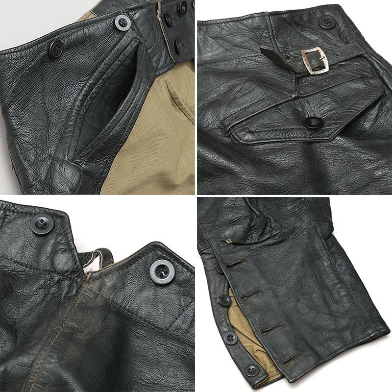 オランダ軍 レザー モーターサイクルパンツ ブラック USED #タイプ1 KL