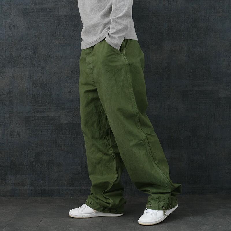 スウェーデン軍 ワークパンツ コットンツイル シンチバック グリーン