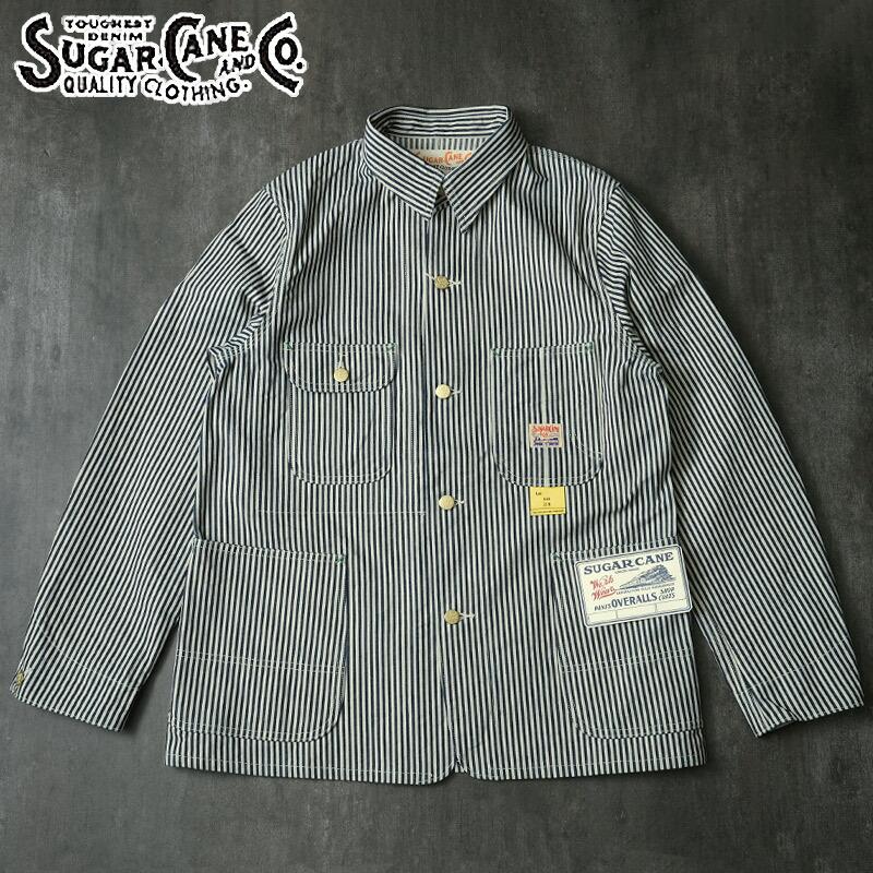 美品✨45R インディゴ抜染 ストライプ スタンドカラー ジャケット ヒッコリー SUGAR CANE SUGARCANE シュガーケーン #SC15656 11oz. ヒッコリー