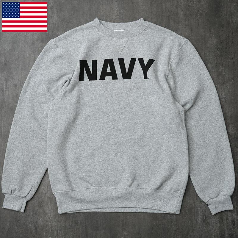 米軍 U.S.NAVY スウェットシャツ グレー NAVYロゴ NAVY PRIDE製 デッド