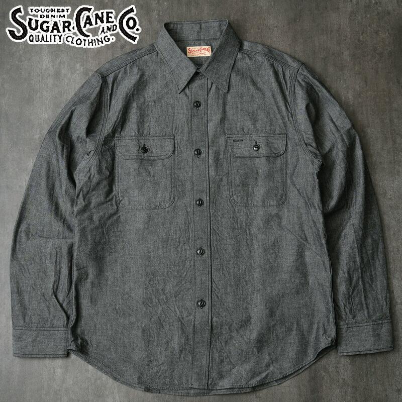 SUGAR CANE SUGARCANE シュガーケーン #SC29159 長袖 ブラック