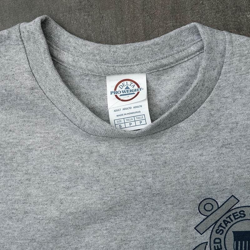 メール便可 アメリカ沿岸警備隊 USCG 半袖Tシャツ 杢グレー ロゴ