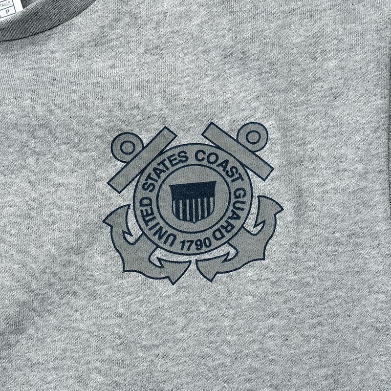 メール便可 アメリカ沿岸警備隊 USCG 半袖Tシャツ 杢グレー ロゴ 