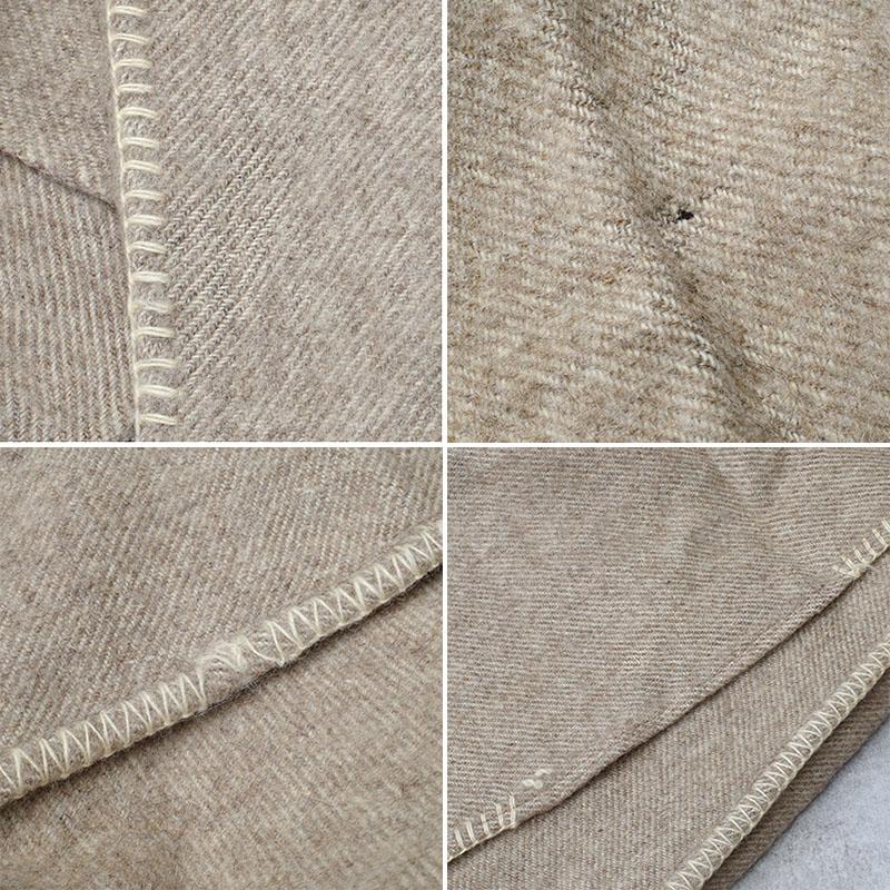 フランス軍 50s ウールブランケット ベージュ 160×190cm USED フランス軍 50s ウールブランケット ベージュ 160×190cm USED