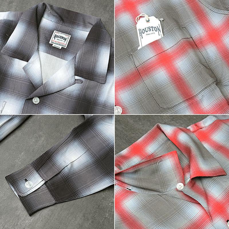 HOUSTON（ヒューストン） #41188 長袖 オンブレチェック シャツメンズ