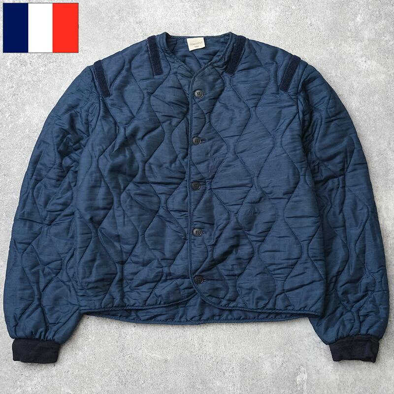 フランス軍 MP キルティング ライナージャケット ネイビー USED
