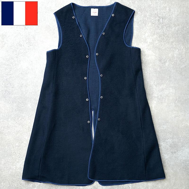 フランス軍 コートライナー ロングベスト ネイビー デッドストック