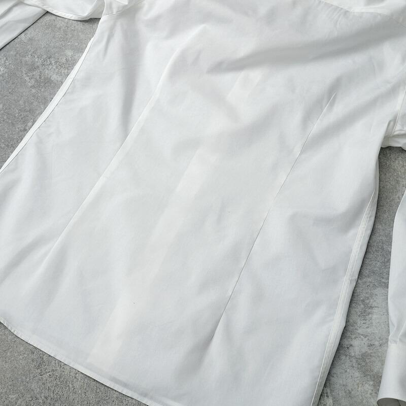 イタリア軍 MM カッターシャツ スタンドカラー 長袖 ホワイト デッド