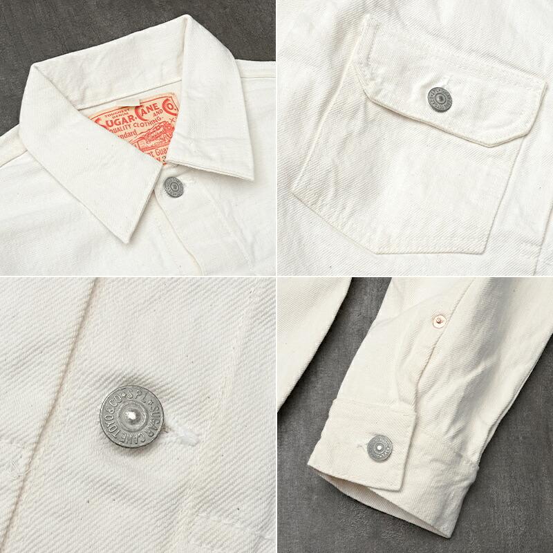 SUGARCANE シュガーケーン #SC15720 13oz. ホワイト デニム ジャケット 1953モデルメンズ 男性 アウター ジージャン ワークウエア 日本製 カジュアル アメカジの画像