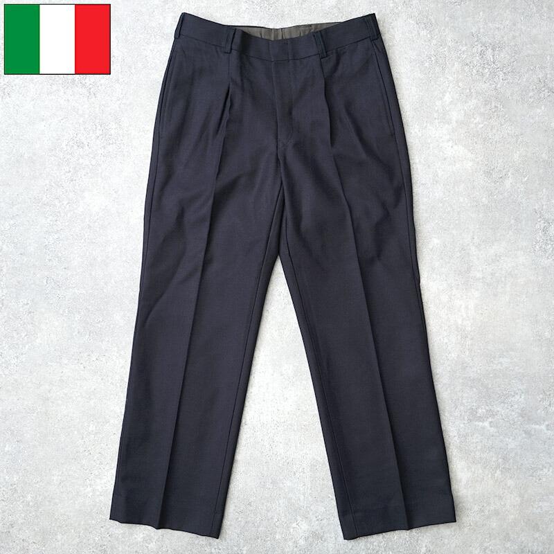 イタリア軍 MM ドレスパンツ ウールツイル ネイビー デッドストック