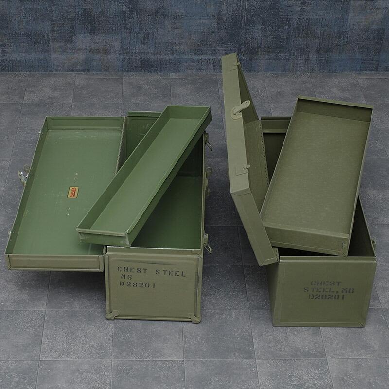 米軍 WW2 M6 スチール ツールボックス オリーブ デッドストック