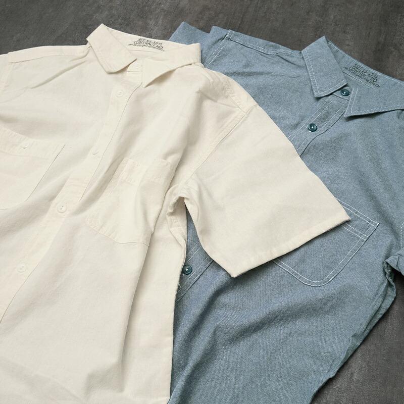 YMCLKY 10%OFF□米軍タイプ 半袖 シャンブレーシャツ 無地 JS227YN