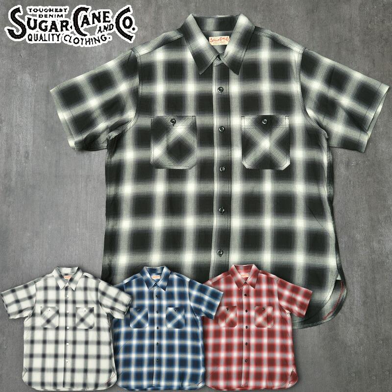 SUGAR CANE SUGARCANE シュガーケーン #SC39519 半袖 オンブレチェック