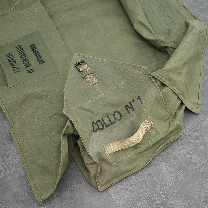 イタリア軍 リネンキャンバス テントケース オリーブ デッドストック