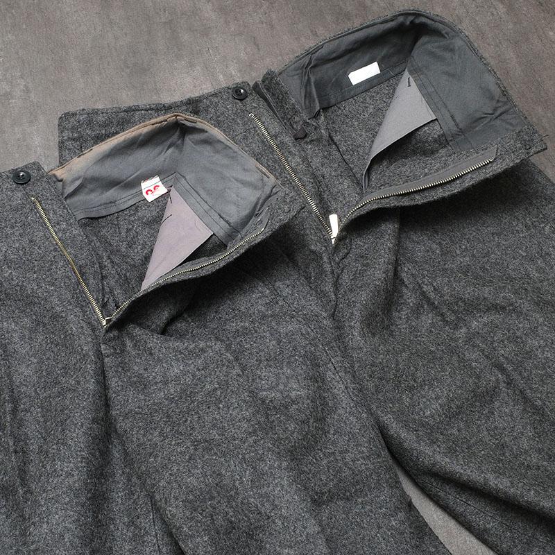 デンマーク軍 ウール ドレスパンツ チャコールグレー ジッパーフライ