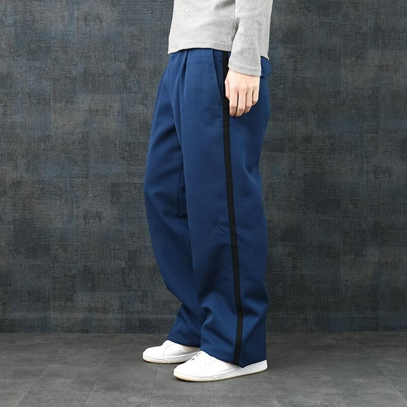 オランダ ポリス サイドライン ドレスパンツ ブルー 厚手 USED PP467NN