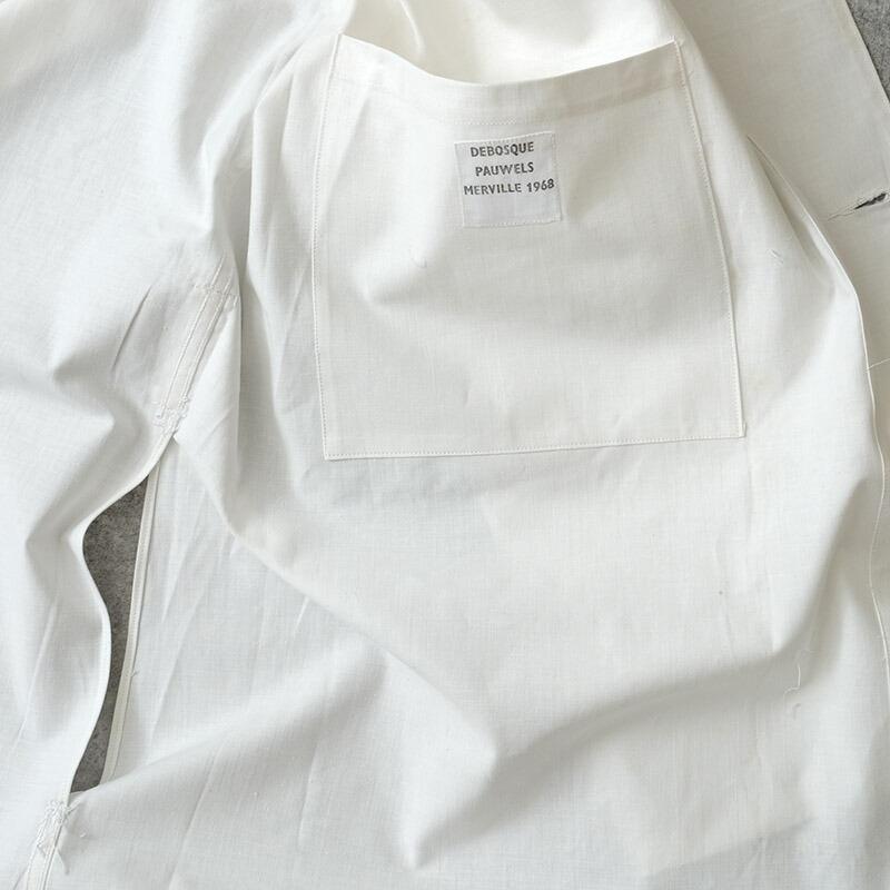 フランス軍 60s ワークコート コットン ホワイト デッドストック