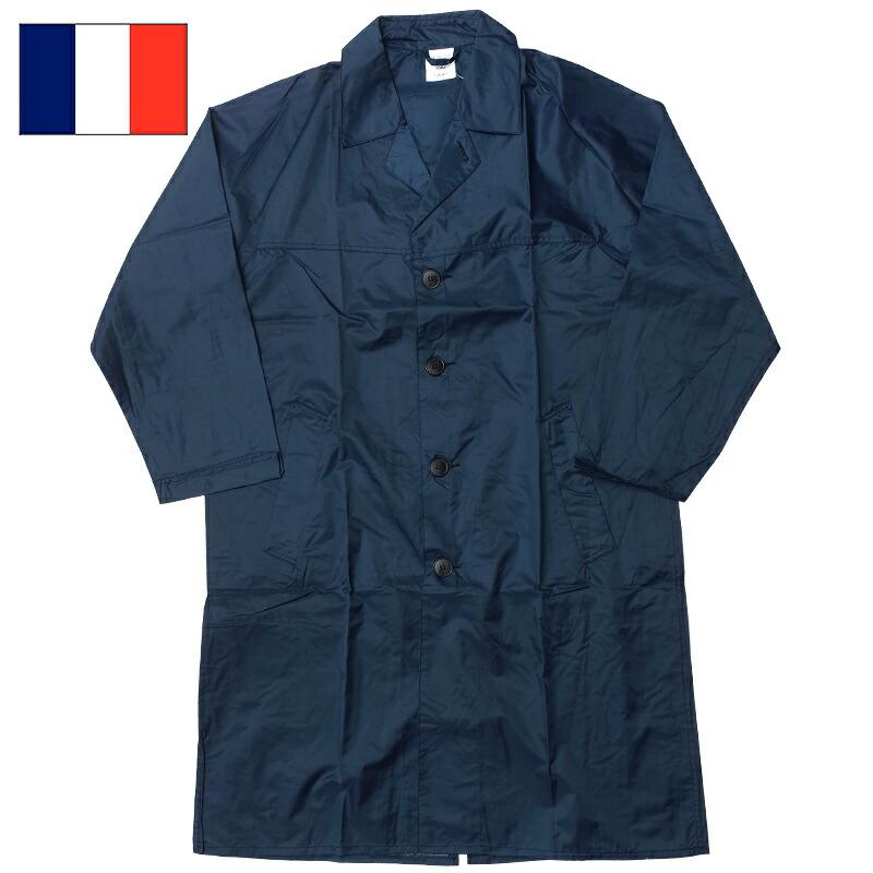 メール便可 フランス軍 レインコート ナイロン ネイビー デッド