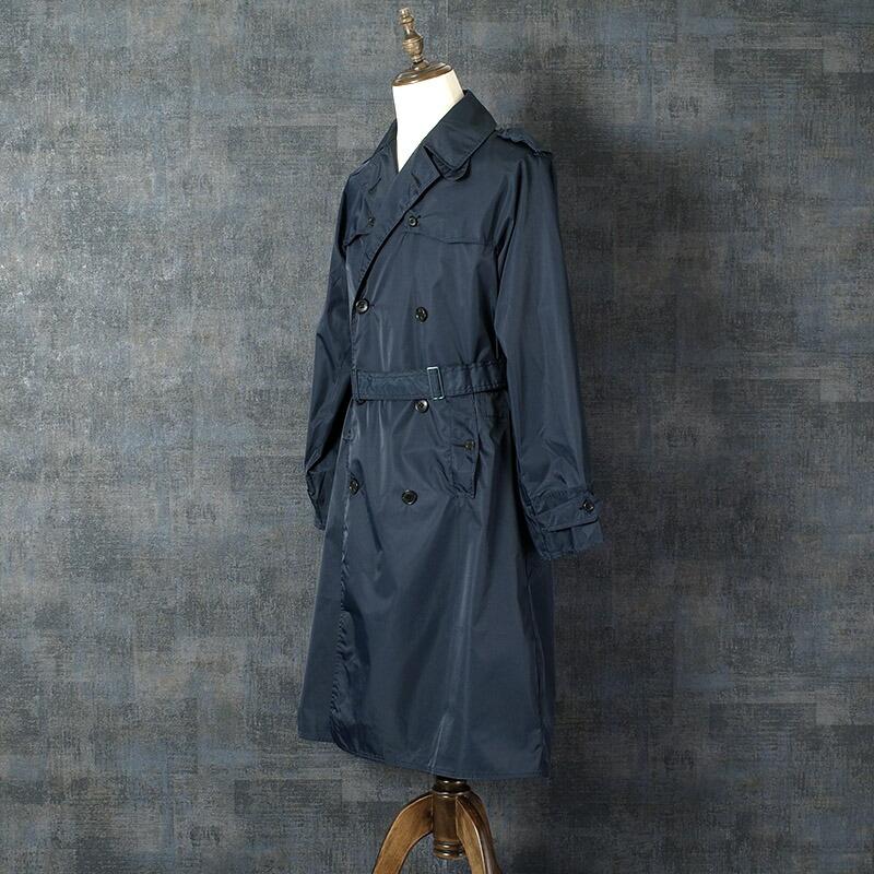 イタリア ポリス ナイロン トレンチコート ネイビー デッドストック