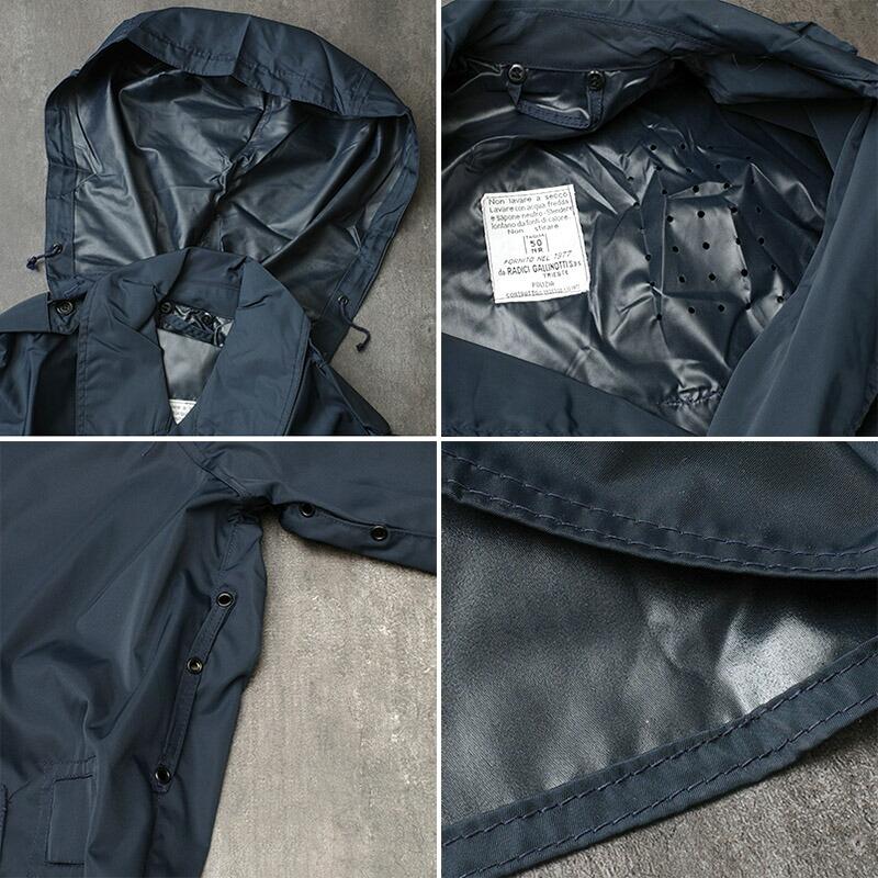 イタリア ポリス ナイロン トレンチコート ネイビー デッドストック