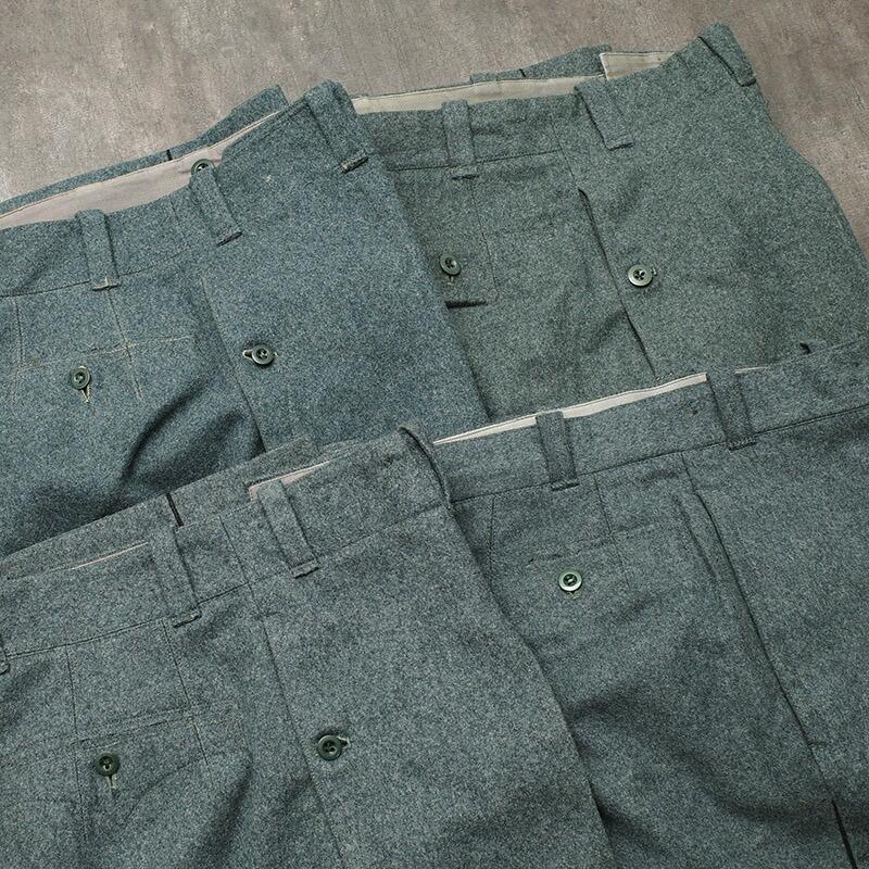 スイス軍 サイドライン ウールパンツ グレー 3ポケット USED PP200UN