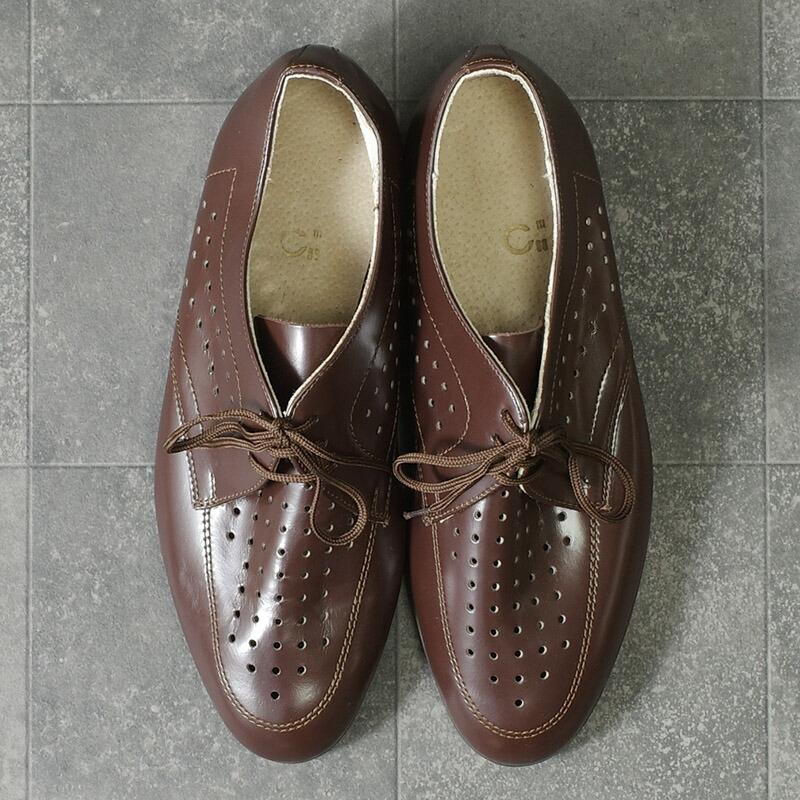 チェコ軍 パンチング ドレスシューズ ブラウン デッドストック