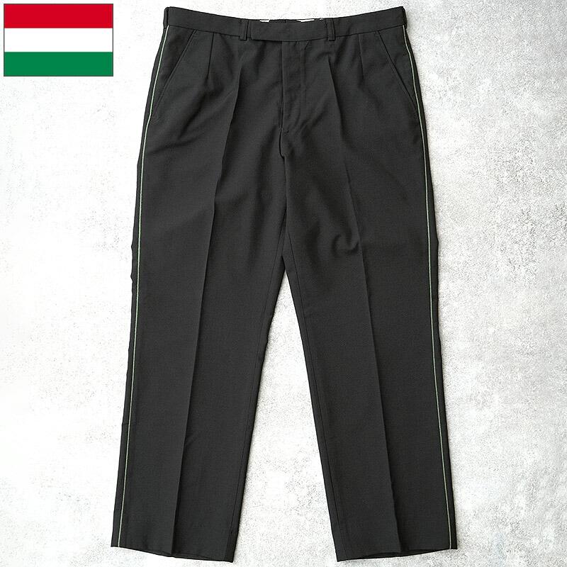 ハンガリー軍 サイドライン ドレスパンツ ブラック デッドストック