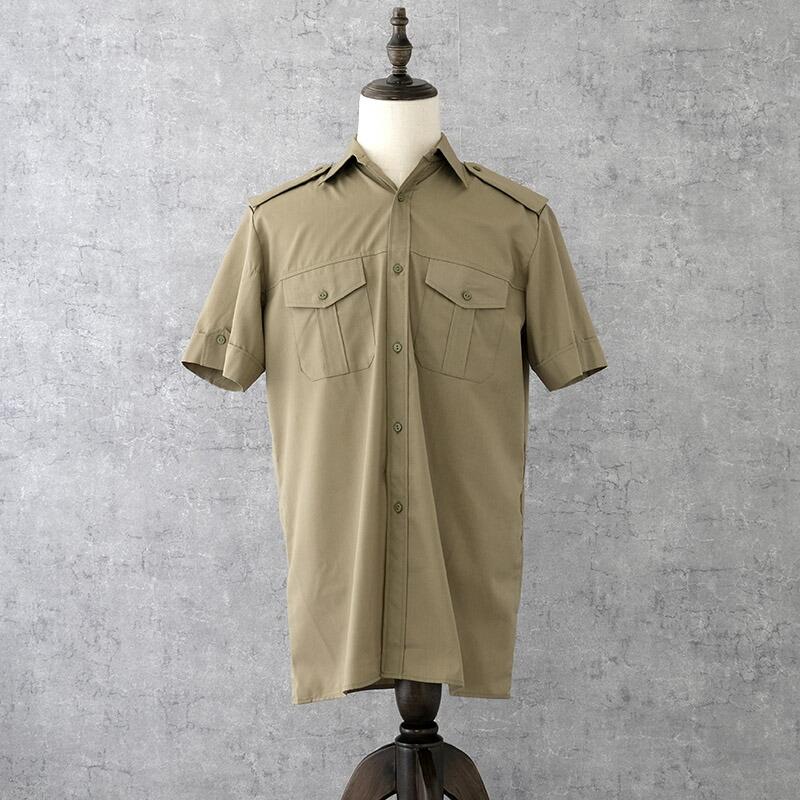 チェコ軍 ミリタリースクール カッターシャツ 半袖 カーキ デッド