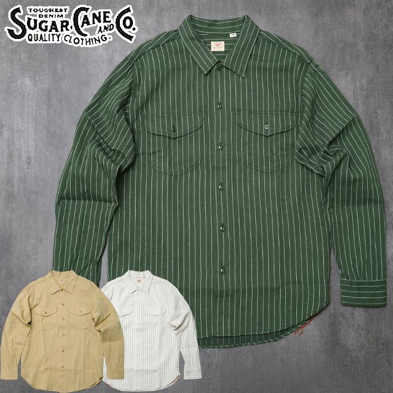 SUGAR CANE SUGARCANE シュガーケーン #SC28652 長袖 コークストライプ