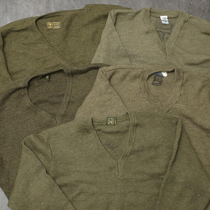オランダ軍 Vネックセーター オリーブ USED JW078UN KL ニット 防寒着